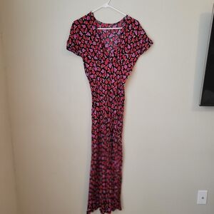 Zara Floral Pink, Red and Black Women's Dress